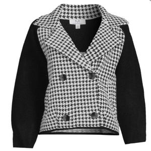 M Magaschoni Women's Double Breasted Notch Lapel Cropped Jacket